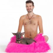 Faux Fur Dog Bed Pink
